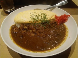 Omelette and Curry-and-rice at Satsuma, Kanda, Tokyo, Japan